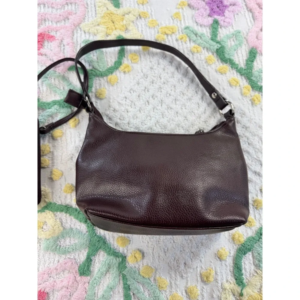 Sonoma Life Style Dark Brown Pebbled Faux Leather Shoulder Bag with Pouch